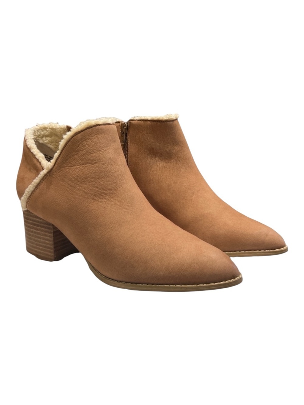 Seychelles Ankle Boots Sherpa Lined Suede Faux-Fur Lined Pointed Booties SZ 9